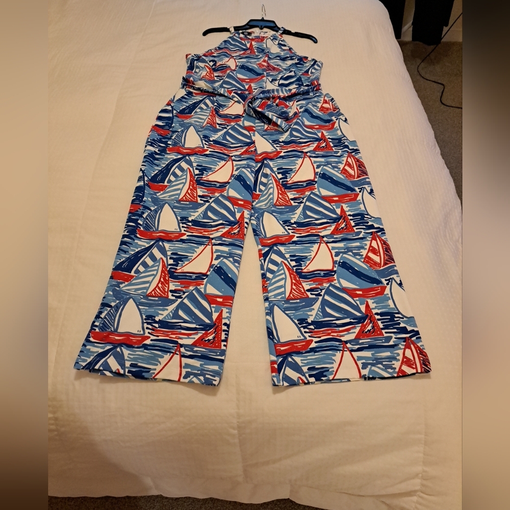 Sailor-Sailor Jumper XL Excellent Condition Blue Red White Side Pkts